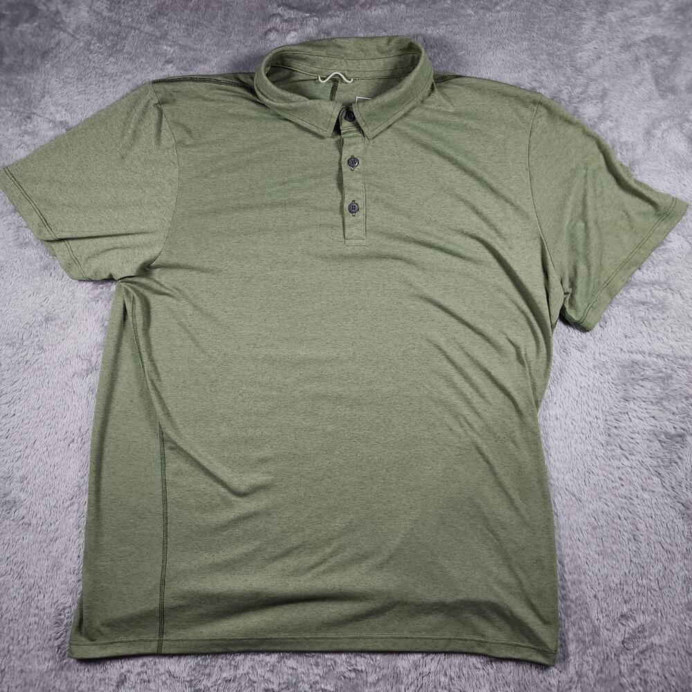 Stio Polo Shirt Mens Large Green Lightweight Performance Outdoor Trail Hiking